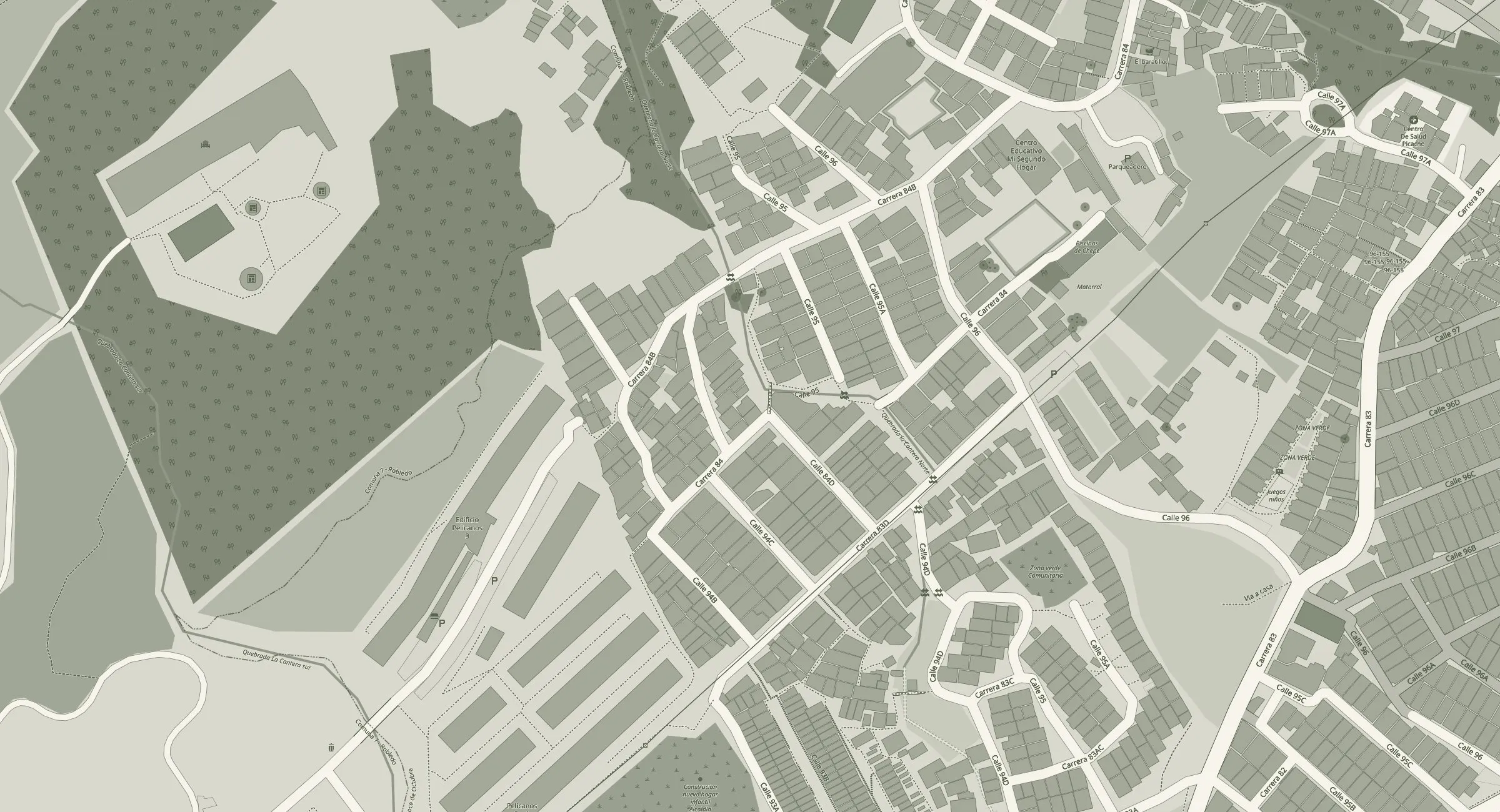 Mapa de la zona de la iglesia: Crr. 94cc # 84 - 06, Robledo Primaveral, Medellín, Colombia